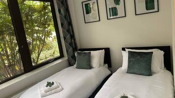 2 bedrooms, iron/ironing board, travel cot, WiFi