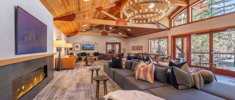 Smart TV, fireplace, video games