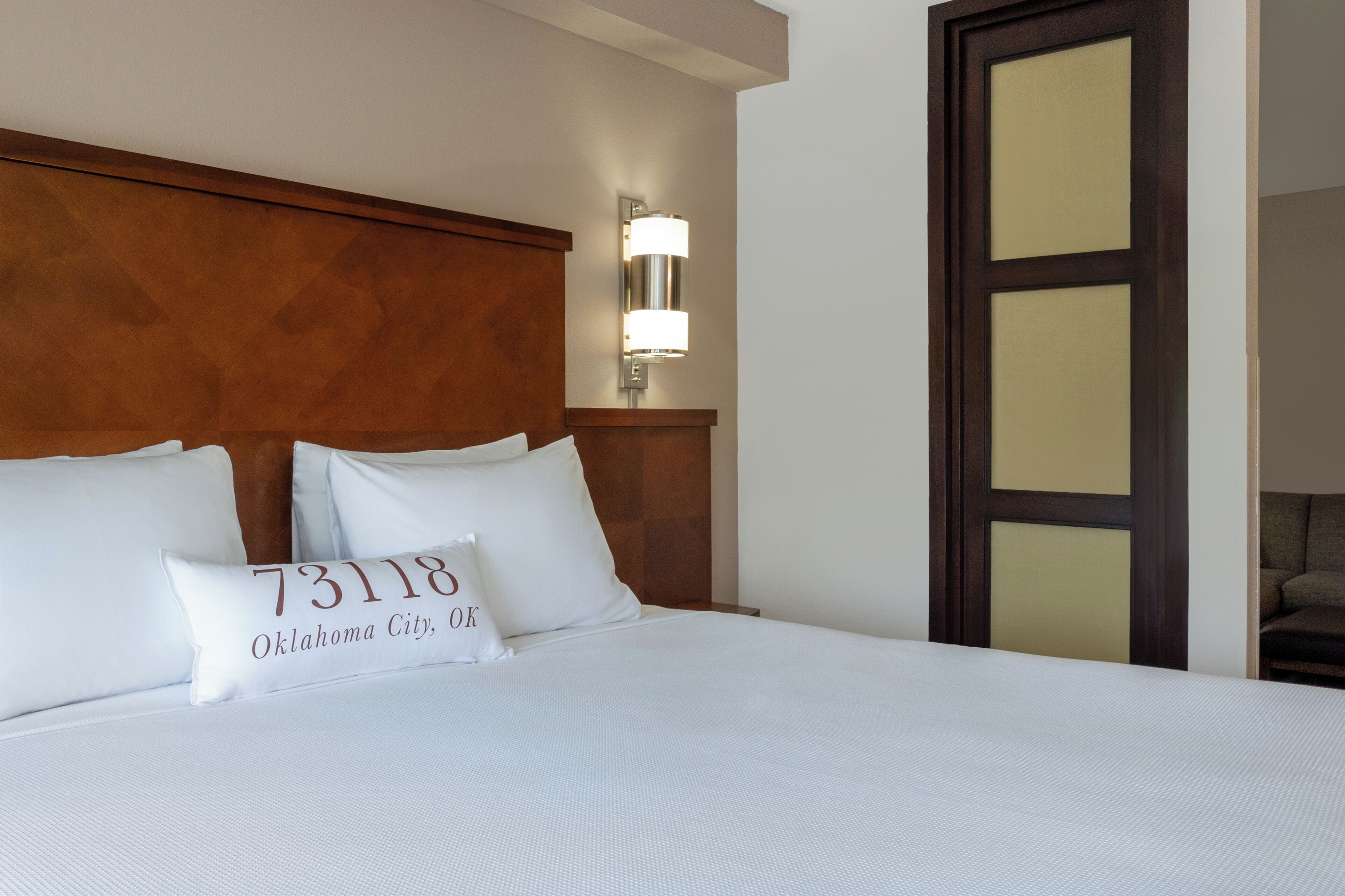 Pillow-top beds, desk, laptop workspace, blackout curtains