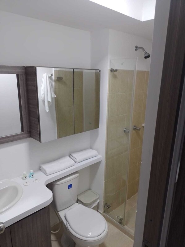 Toallas, jabón, papel de baño 