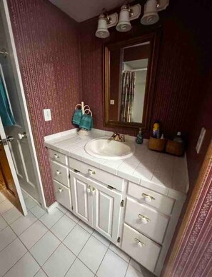 Douche, séchoir à cheveux, serviettes fournies, savon