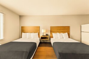 Studio Suite, 2 Queen Beds, Roll-in Shower | Pillowtop beds, laptop workspace, free WiFi, bed sheets