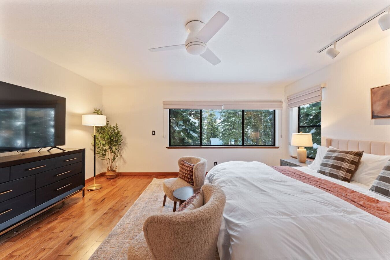 5 chambres, bureau, fer et planche à repasser, lit parapluie