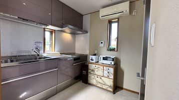 Villa | Private kitchen | Fridge, microwave, stovetop, rice cooker