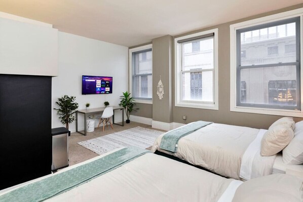 Desk, iron/ironing board, free WiFi, bed sheets