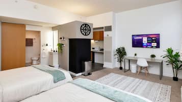 Desk, iron/ironing board, free WiFi, bed sheets