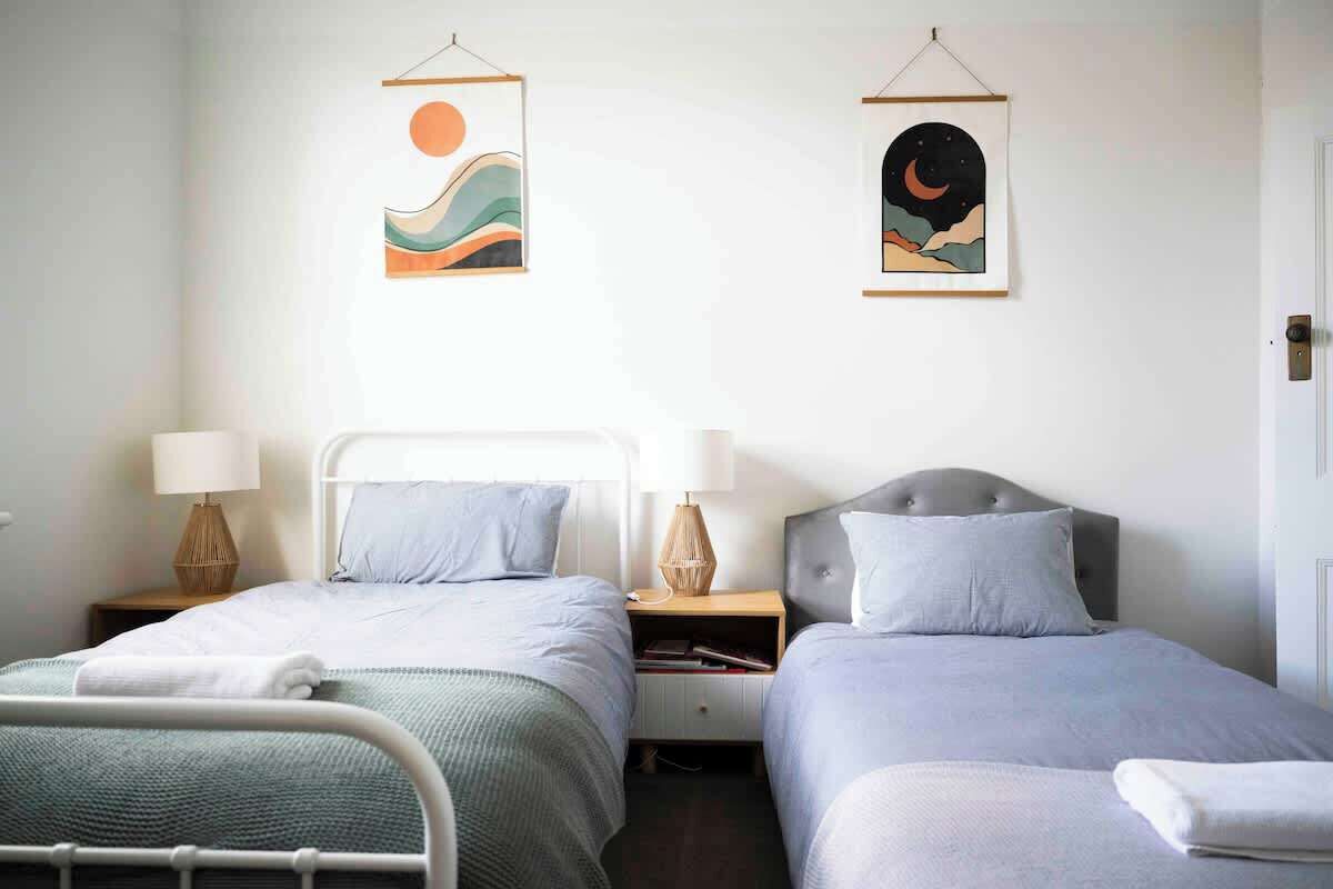 3 bedrooms, iron/ironing board, travel cot, WiFi