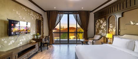 Deluxe Double Room, Balcony | Frette Italian sheets, premium bedding, down duvets, pillow-top beds