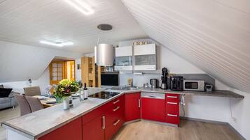 Kühlschrank, Mikrowelle, Ofen, Herdplatte