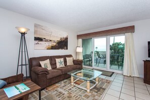 TV - Snowbird Friendly rates | Gulf Front Pool | Relax on the Balcony with Views of the Gulf | Boardwalk (Fort Walton Beach)