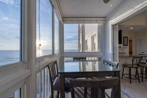 Open the sliding doors to your private balcony overlooking the Gulf - Gulf, Beach, Pool View Balcony on Venice Beach (Venice)