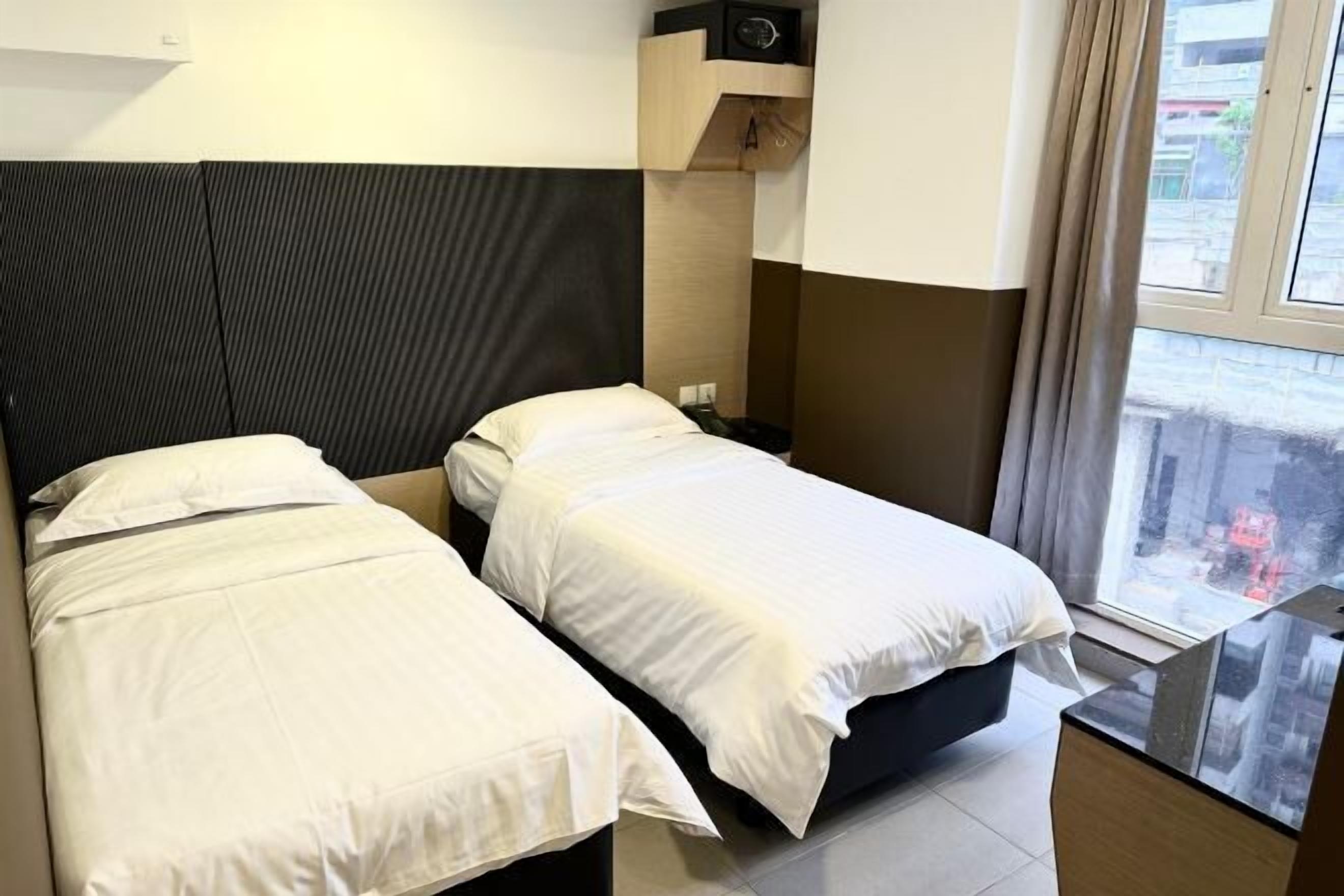 Desk, free WiFi, bed sheets