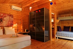 Cabaña familiar | Ropa de cama de alta calidad y camas Tempur-Pedic 