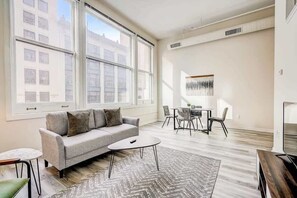 TV, offices - TWO CozySuites Apartment with Skybridge Access #2 (Indianapolis)