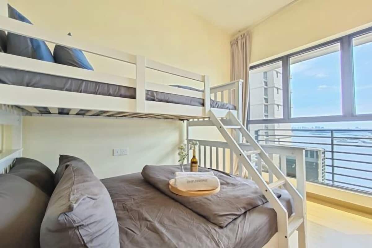 2 slaapkamers, een bureau, een laptopwerkplek, gratis wifi