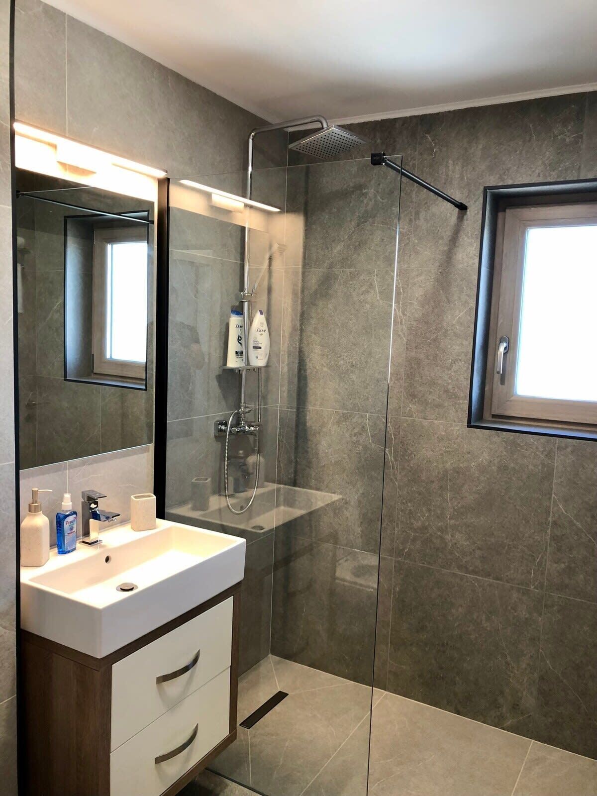 Shower, hair dryer