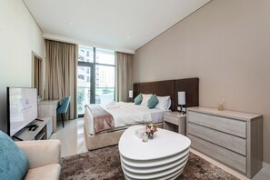 Premium bedding, minibar, desk, laptop workspace - New modern studio on Palm Jumeirah (Dubai)