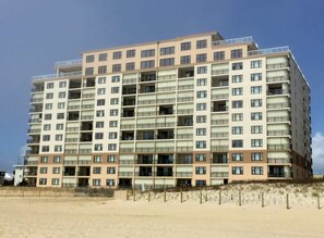 Exterior - Beautiful completely remodel, relaxing luxury 2 bedroom oceanfront condo with an outdoor pool and a gorgeous ocean view only a few steps from the beach! (Ocean City)