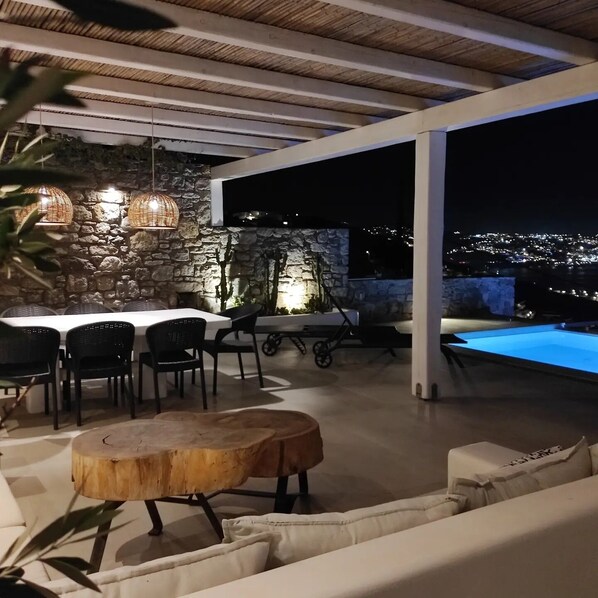 Terrace/patio - Mykonian Luxury Villa Azure w View Pool (Mykonos)