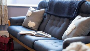 TV, fireplace, offices