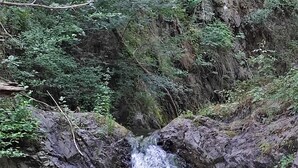 A waterfall in a forested area with rocky terrain and dense foliage. - En Pleine Nature Mas Cévenol Calme Sans vis à Vis, Baignade à Proximité (BREAU-MARS)