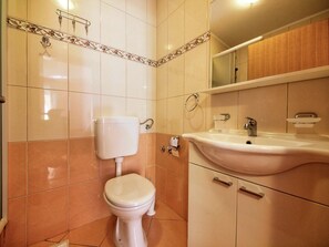 Dusche, Haartrockner, Handtücher