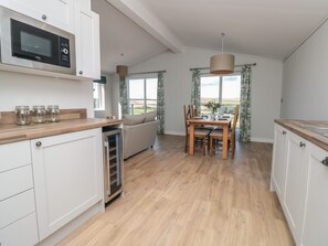 Fridge, dishwasher, electric kettle, toaster