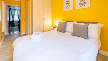 1 kamar tidur, setrika/meja setrika, Wi-Fi gratis, dan seprai linen