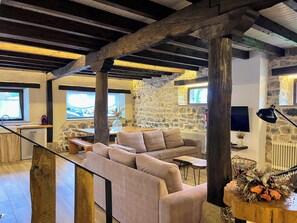 TV, fireplace, DVD player, books - Casa Rural La Fontana de Pedroso, Descubre Cantabria y Cabarceno (CANTABRIA)