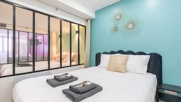 2 chambres, fer et planche Ă repasser, Wi-Fi gratuit, draps fournis