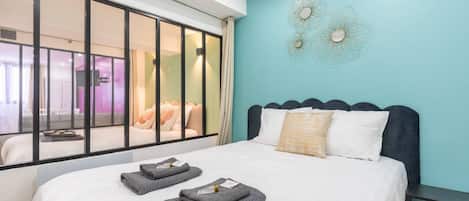 2 chambres, fer et planche Ă repasser, Wi-Fi gratuit, draps fournis