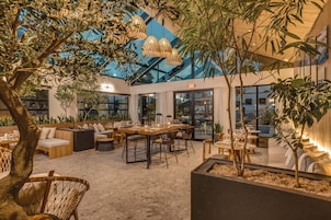 Se sirven desayunos, almuerzos y cenas; junto a la piscina