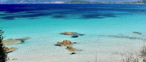 Chaises longues, serviettes de plage