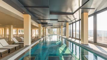 3 indoor pools, seasonal outdoor pool