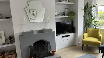 Smart TV, fireplace, computer monitors, printers