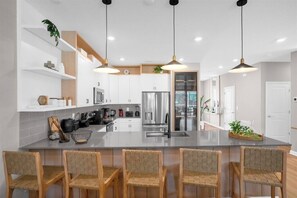 Microwave, dishwasher, high chair