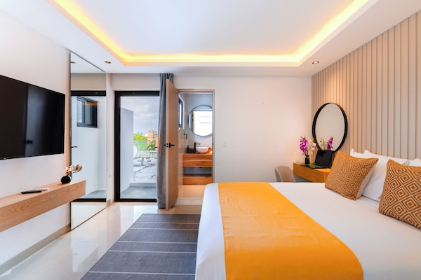 1 habitación, ropa de cama de alta calidad, cubrecamas y minibar