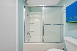 Hair dryer, towels, toilet paper