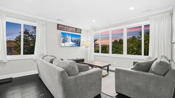 Smart TV, video games, DVD player, stereo