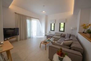 Panoramic House | Living area | Flat-screen TV - Grand View Elios (Skopelos)