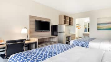 Room, 2 Double Beds, Accessible, Non Smoking (Efficiency) | Premium bedding, in-room safe, laptop workspace, iron/ironing board