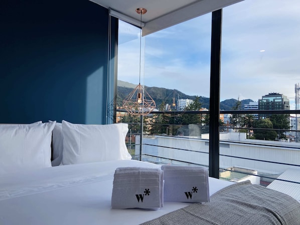 1 habitación y ropa de cama de alta calidad