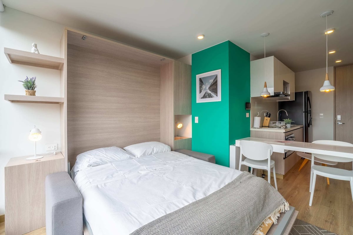 1 habitación y ropa de cama de alta calidad