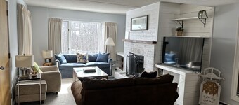 Gorgeous ski retreat apartment with fireplace and Mountain View.