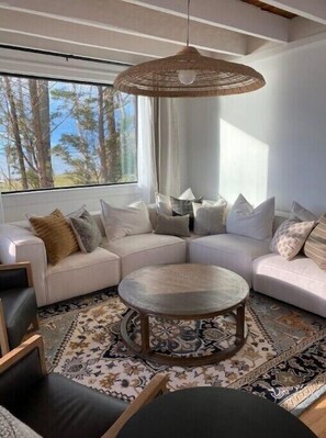 Televisor intel·ligent, llar de foc, llibres i estèreo 