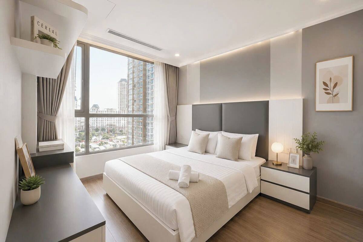 Luxury Apartment, 1 King Bed, City View | Egyptian cotton sheets, premium bedding, down duvets, pillow-top beds