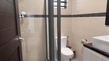 Shower, rainfall showerhead, hair dryer, bidet