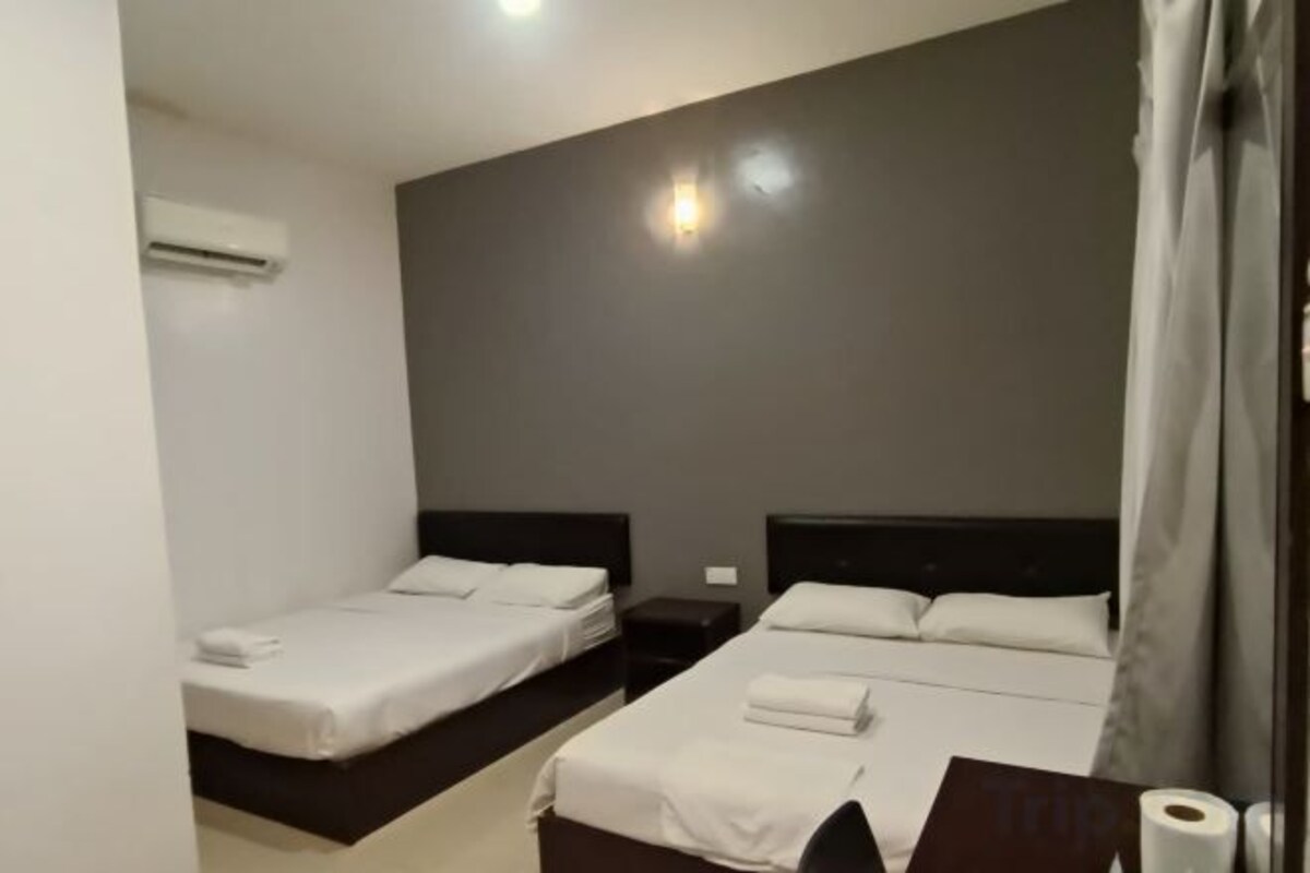 Desk, laptop workspace, free WiFi, bed sheets