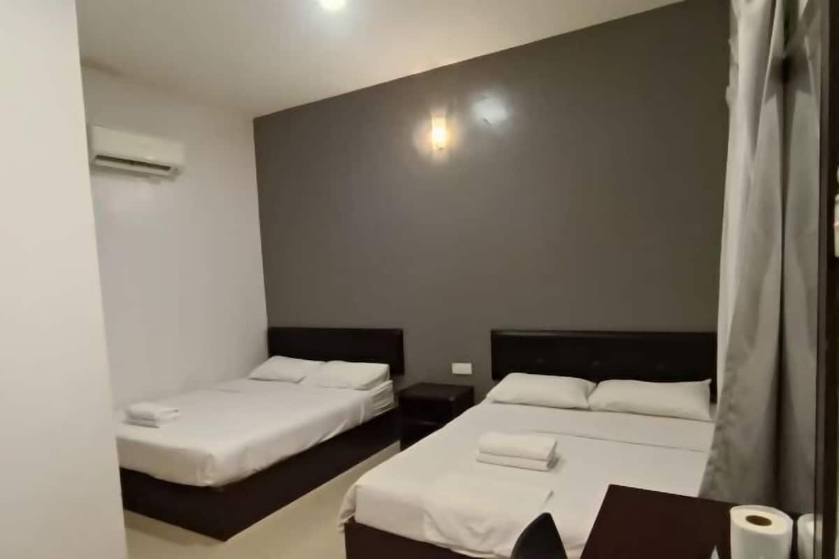 Desk, laptop workspace, WiFi (free), bed sheets