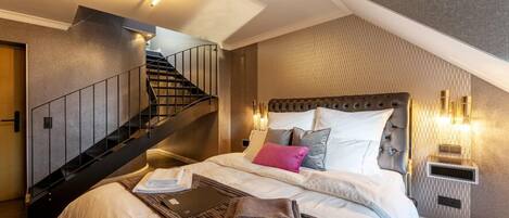 Deluxe kamer (Nr. 6 - Josephine) | Lakens van Egyptisch katoen, luxe beddengoed, Select Comfort-bedden